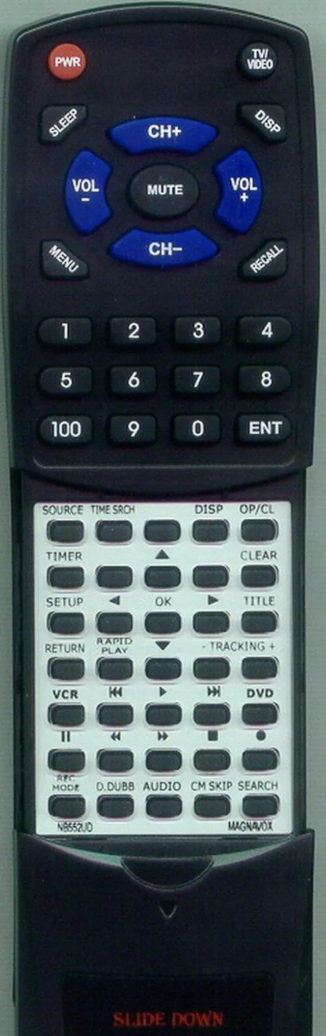 Main image of Replacement Remote Control for MAGNAVOX ZV420MW8, NB552UD, BZV420MW8, BZV420MW8