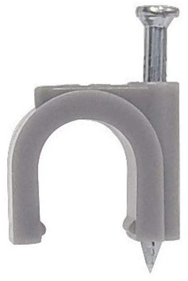 Main image of 35041 Round Coaxial Cable Clip, Plastic, RG 59, CAT 5 UTP 4 Pair Wire (Pack of 100)
