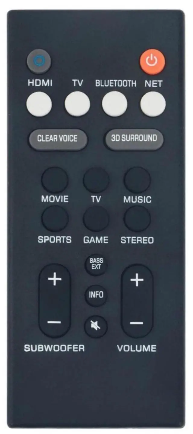 Main image of YAS-209 Replacement Remote Control for Yamaha Soundbar in Living Rooms or Rooms, No Programming or Pairing Needed, Replace Remote Compatible Models YAS-209 YAS-109 YAS-CU209 NS-WSW44 YAS209 YAS109