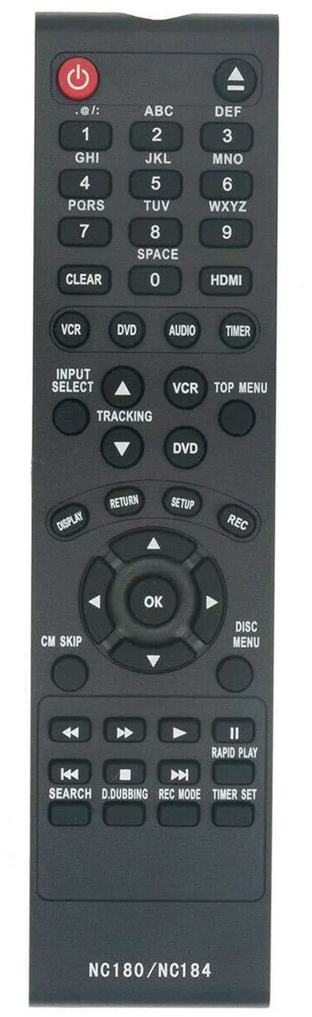Main image of New NC180 NC180UH Replace Remote Control for Funai DVD VCR ZV427FX4 ZV427FX4A