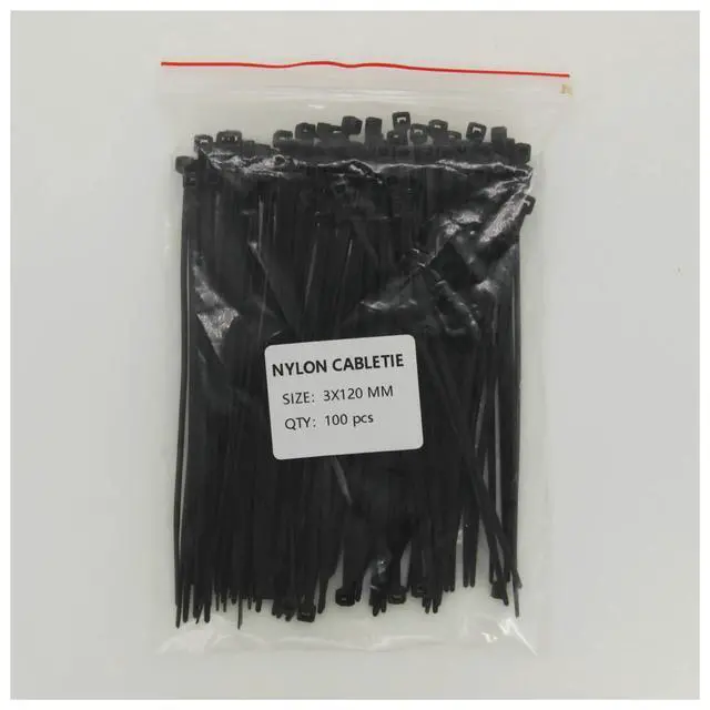 Alt view image 6 of 7 - Self-Locking Plastic Nylon Tie 100 PCS Black 5X300cable Tie Fastening Ring3X200 Cable Tie Zip Wraps Strap Nylon Cable Set(5x300mm)