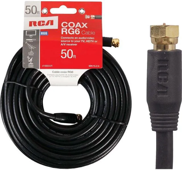Main image of VHB655R RG6 Coaxial Cable (50ft; Black)