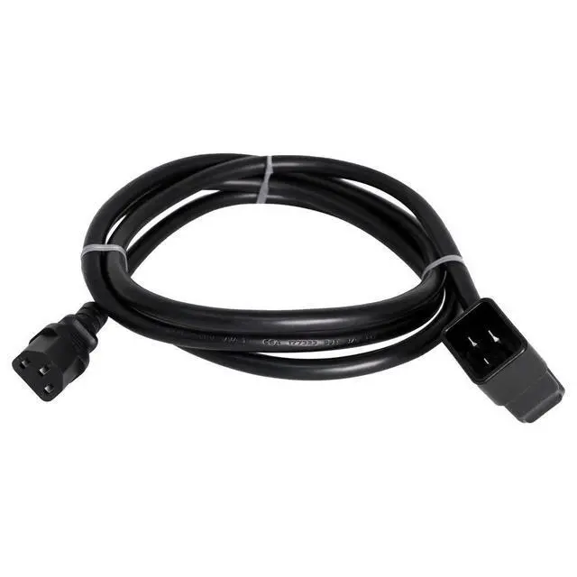 Alt view image 2 of 2 - Right Angled C20 to C13 Power Cord - 2 Foot, 15A/250V, 14/3 AWG, IEC 60320 - Part # IBX-67202-02 (2 ft)