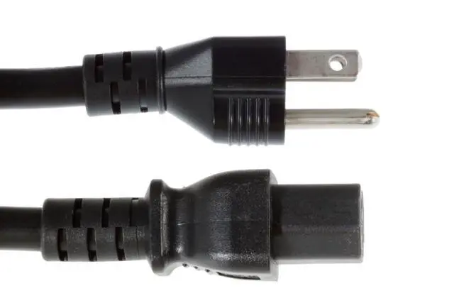 Alt view image 3 of 4 - Heavy Duty AC Power Cord, (Compatible with Cisco P/N CAB-7KAC), 15A/125V, 14 AWG, 5-15P to C15, (NEMA 5-15P to IEC-60320-C15) 10 ft