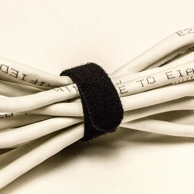 Alt view image 5 of 5 - 10 Inch Hook and Loop Reusable Strap Cable Cord Wire Ties 25 Pack Black
