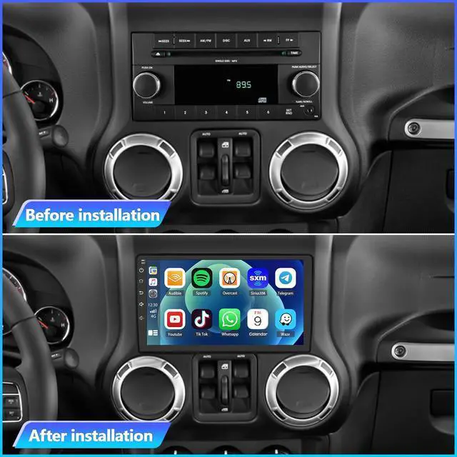 Alt view image 5 of 7 - Car Stereo MP5 Player for Honda CRV 2007-2011 | with Wireless CarPlay/Android Auto with WiFi GPS Navigation, 9in Touch Screen Car Radio with Bluetooth Backup Camera FM