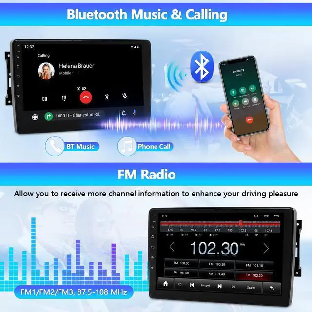 Alt view image 7 of 7 - Car Stereo MP5 Player for Honda CRV 2007-2011 | with Wireless CarPlay/Android Auto with WiFi GPS Navigation, 9in Touch Screen Car Radio with Bluetooth Backup Camera FM