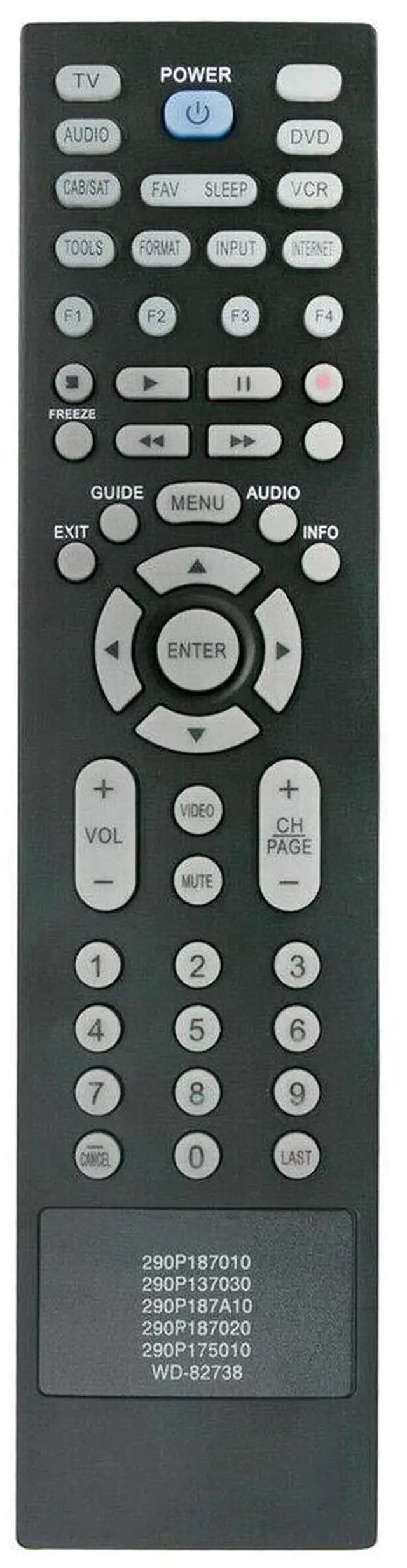 Main image of New 290P187A20 290P187020 Replaced Remote for Mitsubishi TV LT-40164 LT-46164