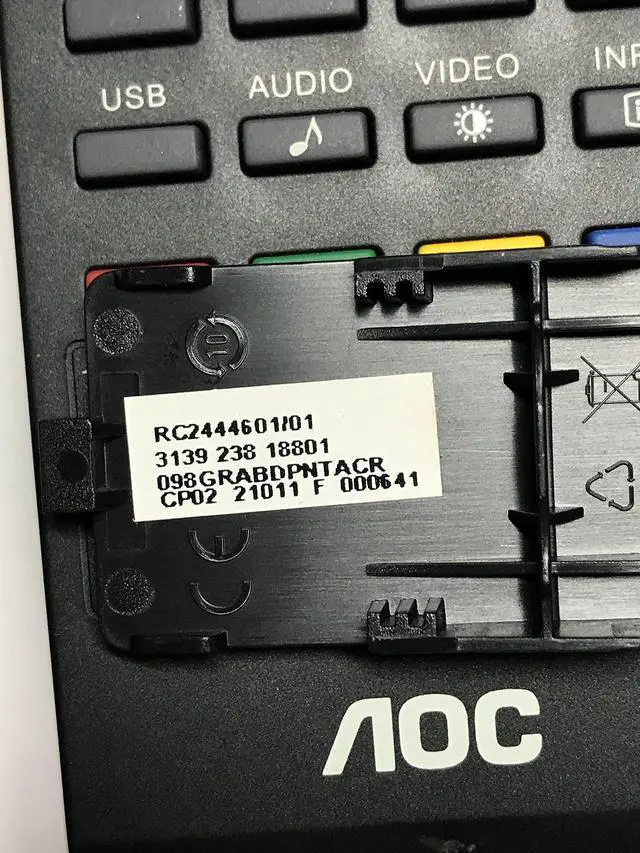 Alt view image 3 of 3 - AOC TV Remote Control for AOC L32W761, L37W431, LE40H137M, L22W931, L26W831, L32W961, L42H961