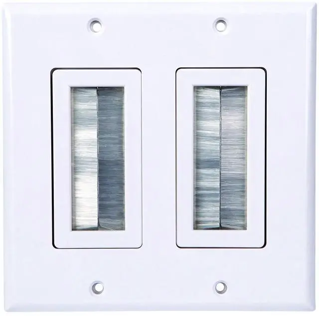 Main image of Cable Wall Plate Flat Panel 2 Gang White Bulk