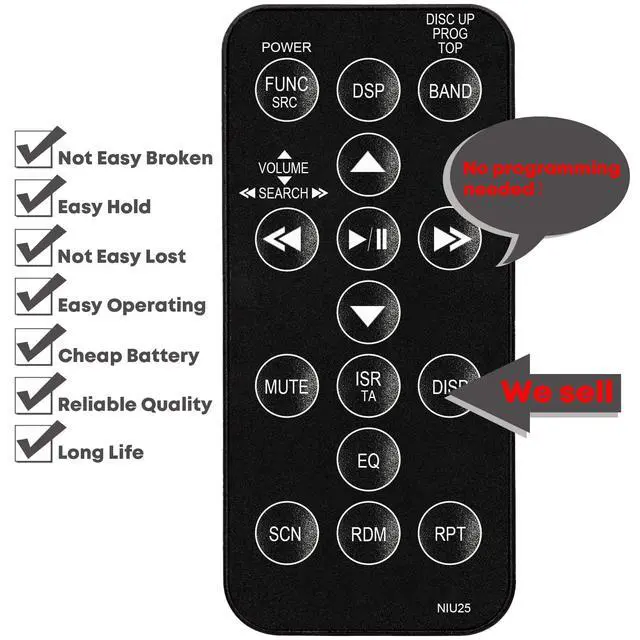 Alt view image 2 of 7 - Replacement Remote Control for Clarion Car Audio Video System RCB-164 930UFE831377 RTRCB164 RCB164 DB345 DXZ935 DXZ645MP DXZ735MP DXZ535 DXZ845MC DXZ445 DXZ945MP DXZ435 DXZ545MP DB245 DXZ745MP