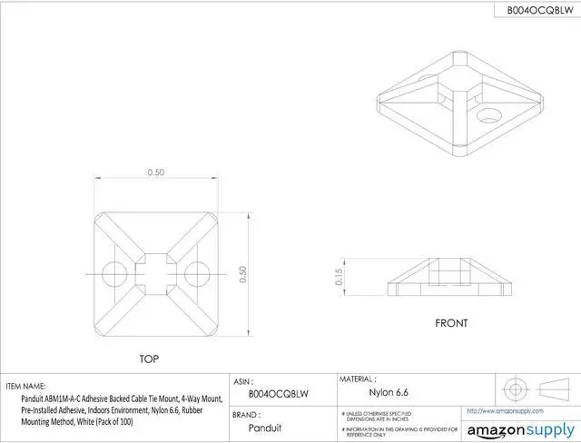 Alt view image 3 of 3 - Cable Tie Mounts - Adhesive Backed
