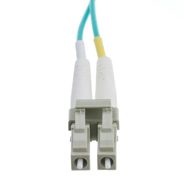 Alt view image 2 of 5 - Aqua Blue 10 Gbit Fiber Optic Cable, 10 Meter (33 feet) LC to LC Lucent Connector Duplex 50/125 OM4 Multi-Mode Fiber Optic LC-LC Optical Connection Cable