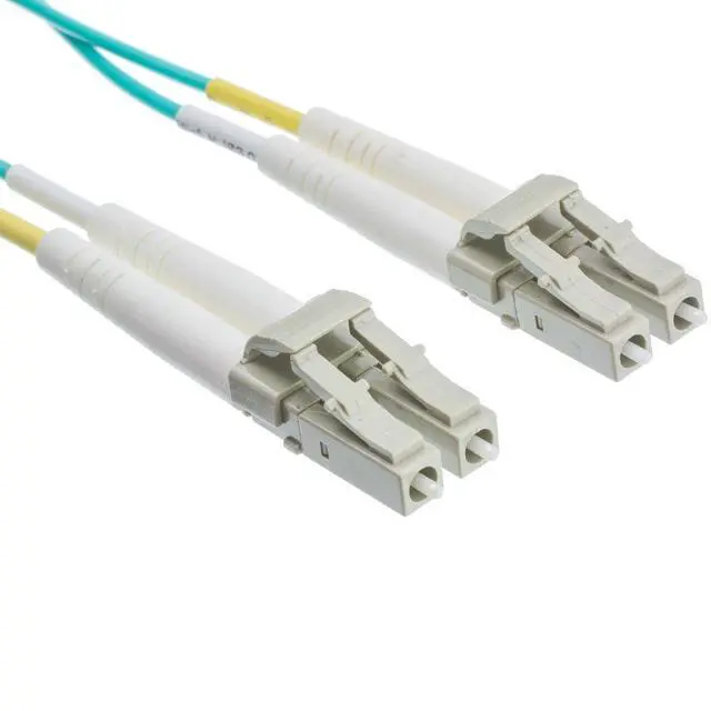 Alt view image 4 of 5 - Aqua Blue 10 Gbit Fiber Optic Cable, 10 Meter (33 feet) LC to LC Lucent Connector Duplex 50/125 OM4 Multi-Mode Fiber Optic LC-LC Optical Connection Cable