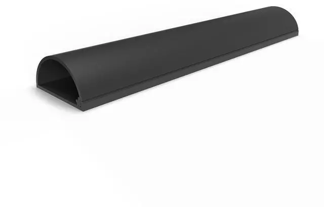 Alt view image 2 of 7 - Latching Cable Shield PVC Floor Cord Cover and Wall Cable Raceway Adhesive Tape Wire Protector - Medium - 45 Inch - Black (Pack of 10)