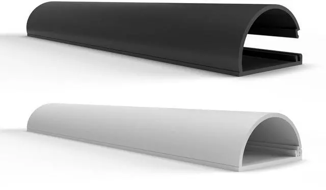 Alt view image 7 of 7 - Latching Cable Shield PVC Floor Cord Cover and Wall Cable Raceway Adhesive Tape Wire Protector - Medium - 45 Inch - Black (Pack of 10)