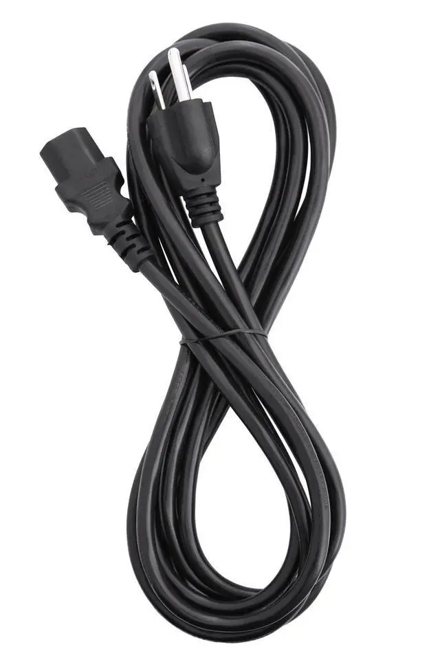 Alt view image 2 of 6 - Universal Power Cord Extension, 3 Prong for Computer, Desktop Monitor, TV, Apple, Printer, Scanner, Projector, 18AWG, UL Approved, 12 Feet Black