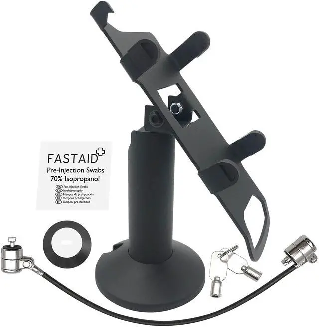 Main image of DCCStands Ingenico Move/3500/5000 7" Swivel and Tilt Black Stand with Anti-Theft POS Device Terminal to Stand Security Tether Lock