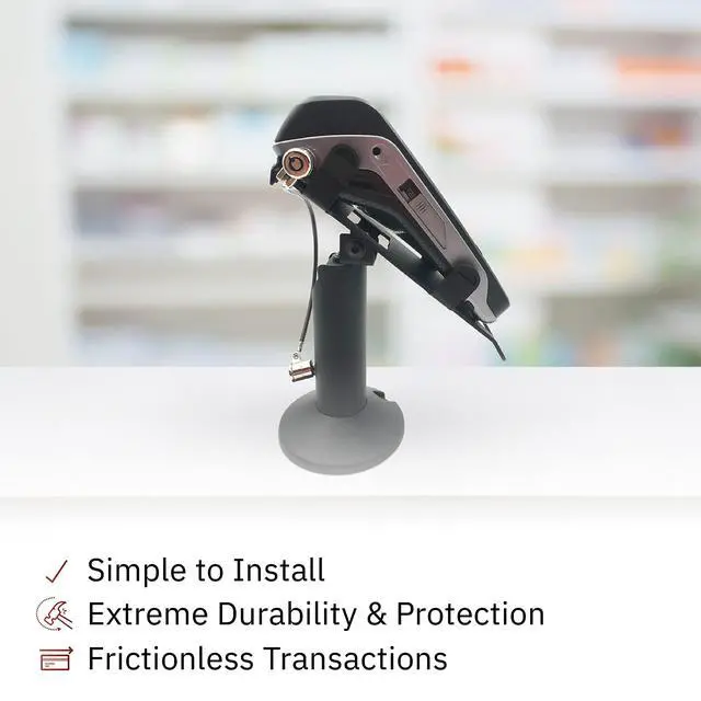 Alt view image 5 of 6 - DCCStands Ingenico Move/3500/5000 7" Swivel and Tilt Black Stand with Anti-Theft POS Device Terminal to Stand Security Tether Lock