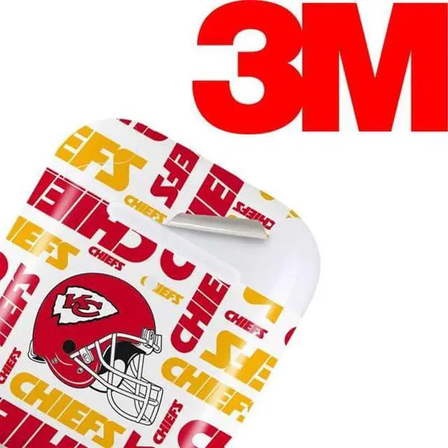 Alt view image 3 of 4 - Decal Audio Skin Compatible with Apple AirPods - Officially Licensed NFL Kansas City Chiefs White Blast Design