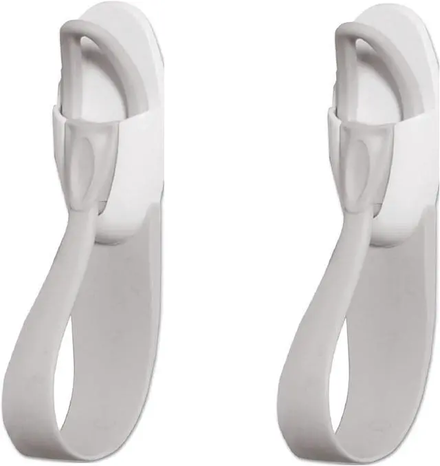 Alt view image 3 of 4 - Strong Cord Bundlers for Desk, Cable Management Organizer with 2 Hooks and 3 Adhesive Strips for Computer, Printer, TV, Router, Cables, Cord Wrap, (White)