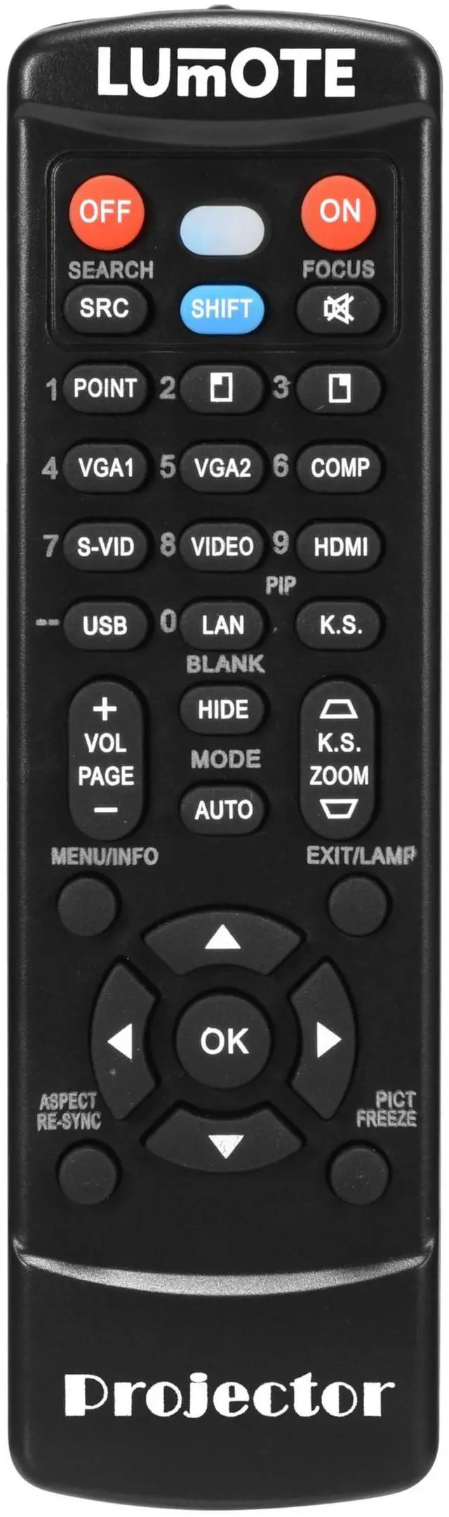 Main image of Replacement Remote Control for JVC DLA-RS60 DLA-RS60U3D DLA-RS35U DLA-HD350 Projector Black