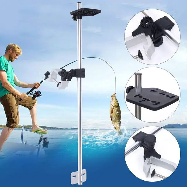 Alt view image 2 of 7 - Universal Fish Finder Mount Portable Transducer Bracket 360° Adjustable Rotating Fishfinder Bracket Transducer Mounting Arm
