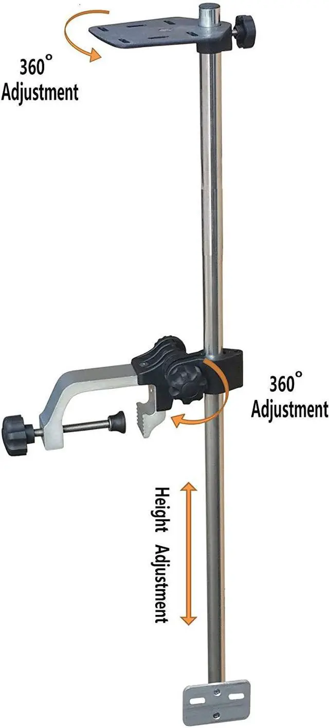Alt view image 5 of 7 - Universal Fish Finder Mount Portable Transducer Bracket 360° Adjustable Rotating Fishfinder Bracket Transducer Mounting Arm