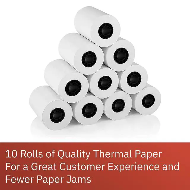 Alt view image 6 of 6 - DCCStands Clover Mini/Clover Mini 3 7" Swivel and Tilt Stand and 10 Roll Case of Thermal Paper 2 1/4" x 85' Bundle, White