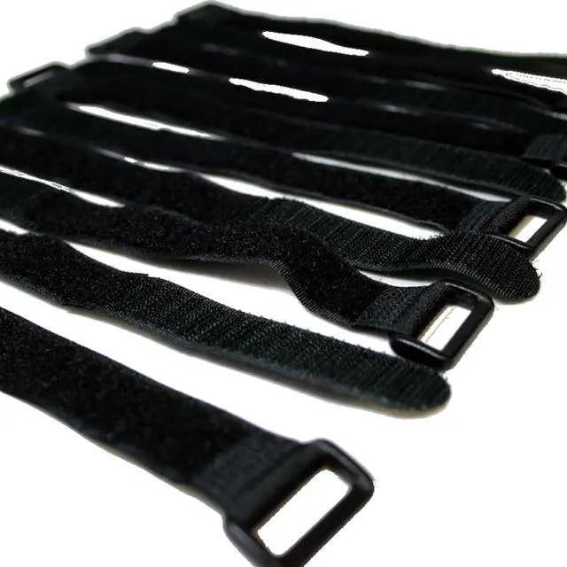 Alt view image 3 of 7 - Self Adhesive Hook and Loop Self-Gripping Cable Straps, 20in by 1in, Reusable Ties for Organizing Wires, Cords, Cables, Black, by (100-Pack)