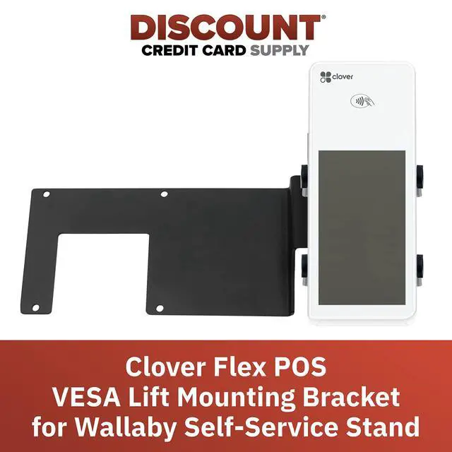 Alt view image 2 of 6 - Clover Flex PIN Pad VESA Lift Mounting Bracket for Wallaby Self-Service Stand, Screw-in Installation, Black