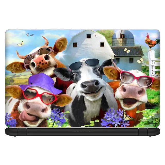 Alt view image 2 of 6 - Udderly Cool - 13 inches Custom Fit Made to Order Laptop Notebook Skin Vinyl Sticker Cover Decal Fits HP Lenovo Apple Mac Dell Compaq Acer