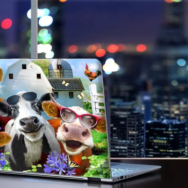 Alt view image 4 of 6 - Udderly Cool - 13 inches Custom Fit Made to Order Laptop Notebook Skin Vinyl Sticker Cover Decal Fits HP Lenovo Apple Mac Dell Compaq Acer