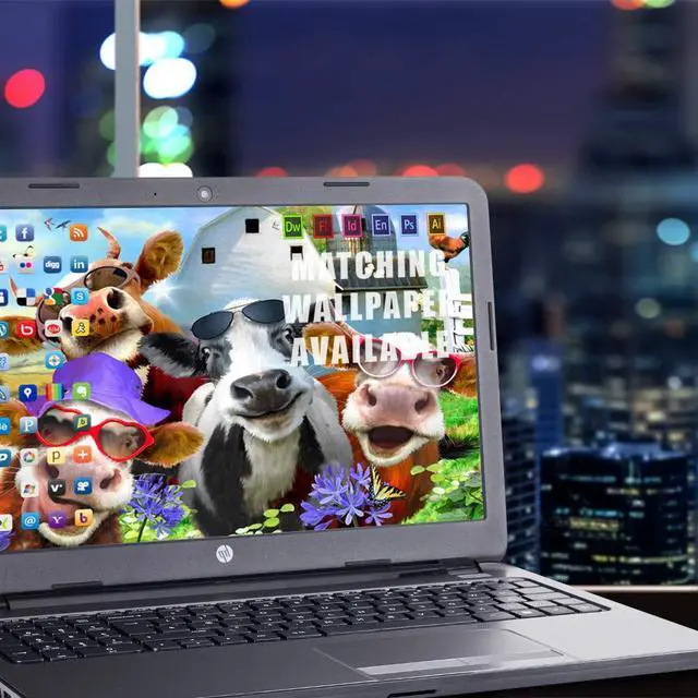 Alt view image 6 of 6 - Udderly Cool - 13 inches Custom Fit Made to Order Laptop Notebook Skin Vinyl Sticker Cover Decal Fits HP Lenovo Apple Mac Dell Compaq Acer