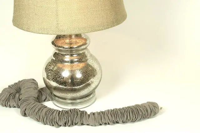 Main image of Moss Linen Lamp Cord Cover 9 Ft Long Dark Grey Taupe