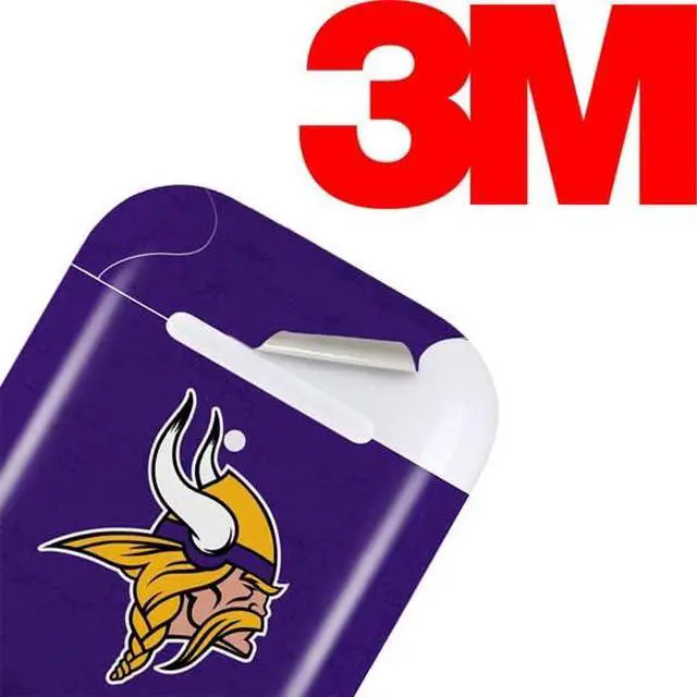 Alt view image 3 of 4 - Decal Audio Skin Compatible with Apple AirPods 2 - Officially Licensed NFL Minnesota Vikings Distressed Design