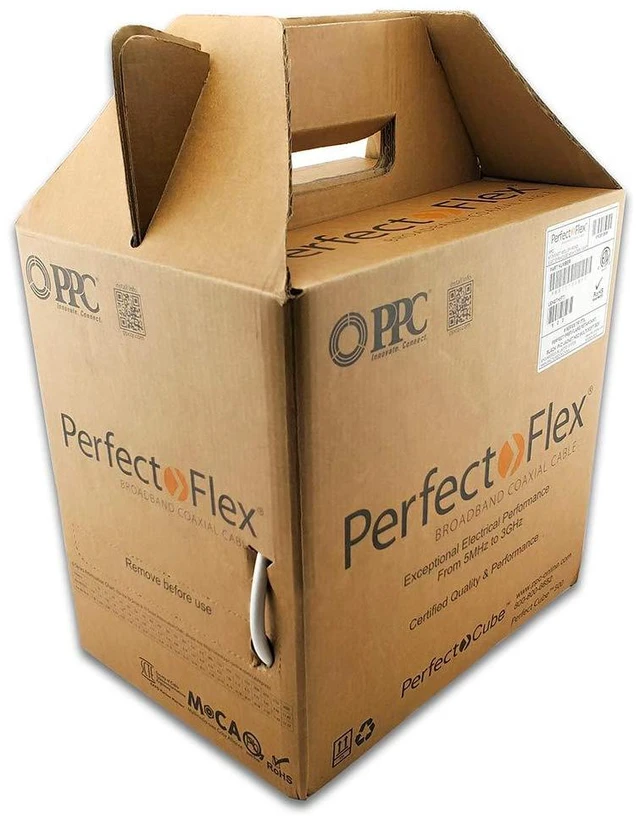 Alt view image 5 of 6 - Perfectflex Coaxial Cable 6 Series 500 Ft Rg6 Trishield 77 Braid White Color Copper Clad Steel
