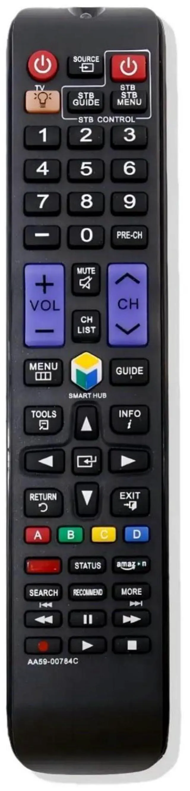 Alt view image 7 of 7 - AA59-00784C TV Remote Control for Samsung TV in Living Rooms or Rooms | Size approximately 7 x 2 x 1 in, Replacement Remote Compatible Models UN32F5500 UN32F5500AF UN32F5500AFXZA UN32F6300