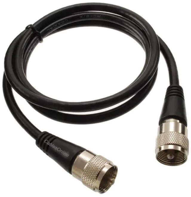 Main image of CablesOnline, 4ft RG8X Coaxial UHF PL259 Male to UHF PL259 Male 50-Ohm Antenna Pure Copper Cable, R-U004C