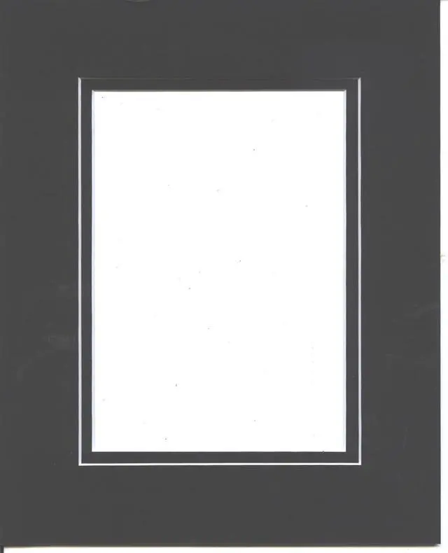Main image of 18x24 Black & Black Double Picture Mats with White Core Bevel Cut for 13x19 Pictures