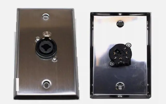 Main image of (2) Two Single Wall Plates w/Single Genuine Neutrik NCJ6FI-S Combo 3-Pin F/1/4"