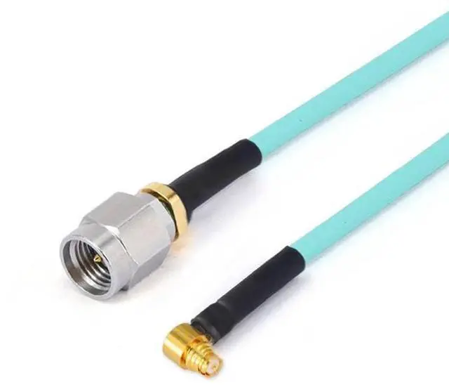 Main image of RF Cable Assembly, 2.92mm Male to GPO SMP Female Right Angle RF Cable Assembly, RG-405SS Flexible Coax, DC-40GHz (200 mm)