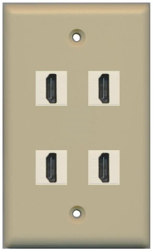 Main image of 4 Port HDMI Wall Plate - Ivory