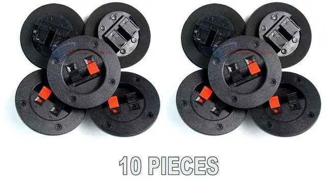 Main image of 10-Pack Round Speaker Wire Terminal Cups, Spring Type for Subwoofer Speaker Boxes