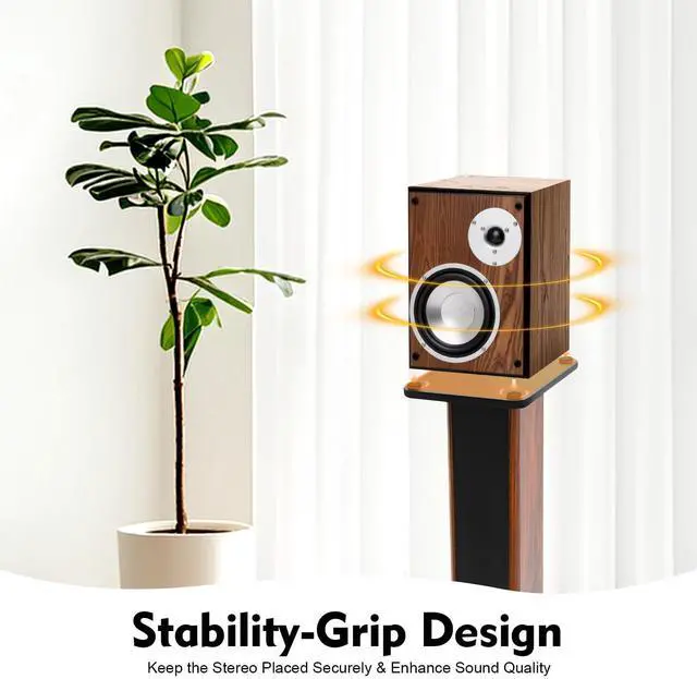 Alt view image 3 of 7 - 34in Speaker Stands, 2Pcs Universal Freestanding Speaker Stands Surround Sound Home Theater Floor Speaker Stands Floor Speaker Holder Hold up to 66lbs