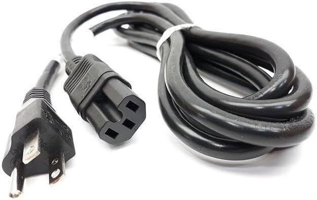 Main image of Black, Heavy Duty NEMA 5-15P to IEC 60320 C15, 14AWG, 15A/1875W, SJT, 125V, for PCs, Monitors, Scanners, and Printers (2FT (0.6 Meter) 10 Pack)