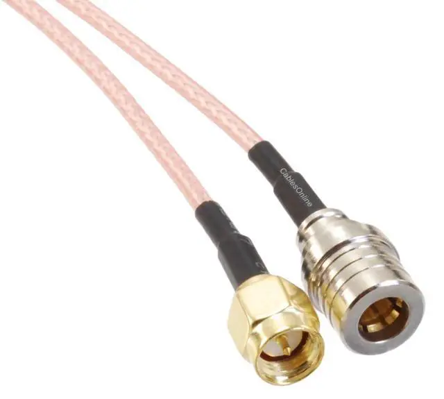 Alt view image 2 of 4 - CablesOnline, 3ft. QMA Male to SMA Male 50-Ohm RG316 Coax Low Loss Jumper Cable, RF-MQ103