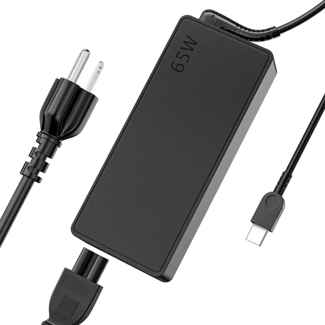 Main image of 65W USB-C Laptop Charger Compatible with Lenovo ThinkPad T14 T14s T480s/T490 X1 Carbon, Yoga, Chromebook 100e 300e 500 S330 C330 Type C Laptop Charger UL Certified