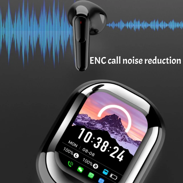 Alt view image 5 of 7 - Wireless Earbuds with Smart Touch Screen,Bluetooth 5.4 Active Noise Cancelling in Ear Earphones with Microphone,Stereo Sound Long Playtime Translator Ear Buds Waterproof for Sport Workout Audio Calls