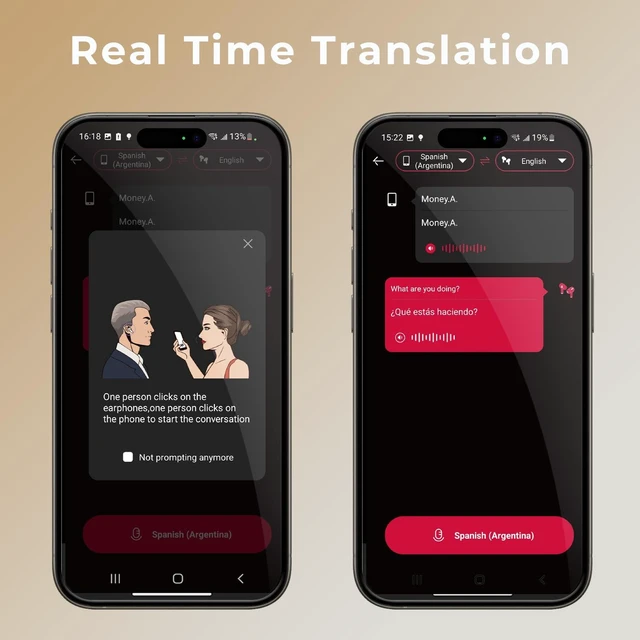 Alt view image 7 of 7 - ERAZER X8 Translator Earbuds Real-time AI Language Translation Earbuds for 165 Languages, Two-Way Translation Device for iOS and Android, Travel, Business, and Learning Black